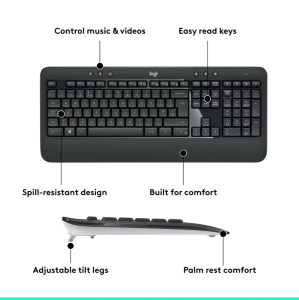 Logitech Tastatur Maus Set MK540 Advanced kabellos