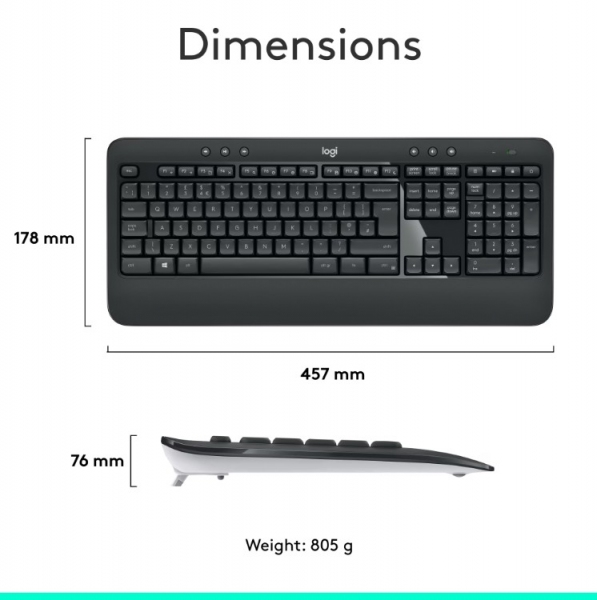 Logitech Tastatur Maus Set MK540 Advanced kabellos