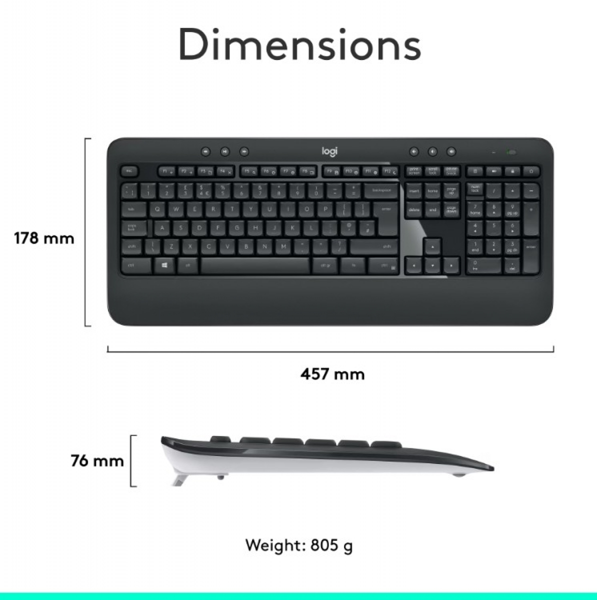 Logitech Tastatur Maus Set MK540 Advanced kabellos